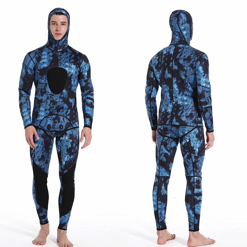 2024 Neoprene Scuba Diving wetsuit1.5/ 3MM Winter Warm Men Hood Surfing Front Zipper Snorkeling Spearfishing Hooded Diving Suit - Imagem 8