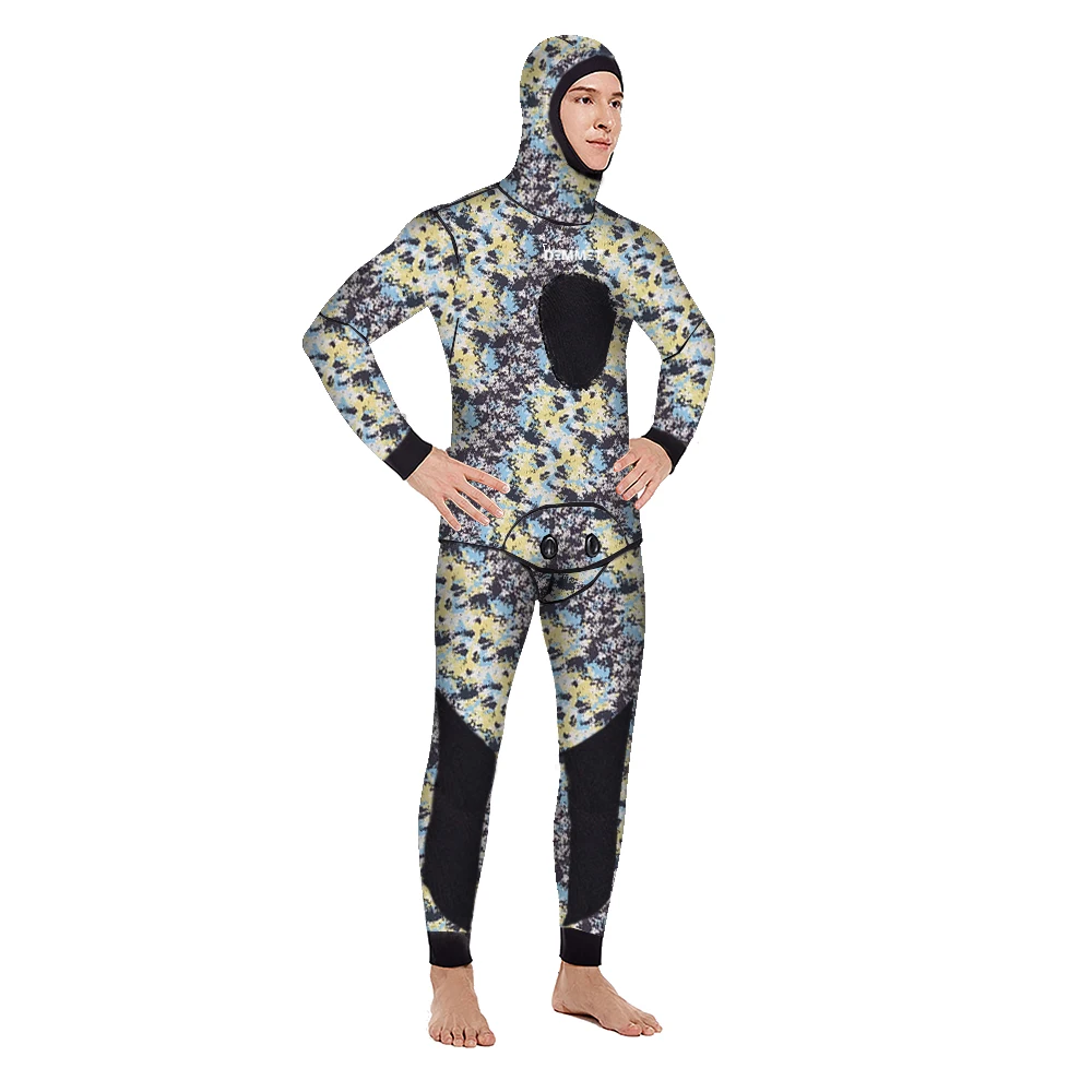 Terno com capuz de mergulho em neoprene para homens, capuz quente para surfe, zíper frontal, mergulho, pesca submarina, 3mm, 5mm, inverno, 2022 - Imagem 4