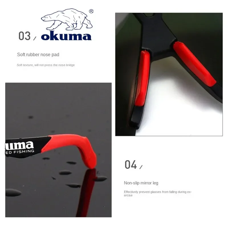 Okuma Fishing Sunglasses for Men and Women, Driving, Cycling, Hunting, Hiking, Fishing, UV400 Anti UV Glasses - Imagem 6