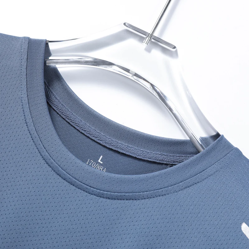 CHRLCK Men's Running Quick Drying T-shirts Breathable Hiking Fishing Tees Soft Elasticity Outdoor Sports Short Shirt Summer - Imagem 5