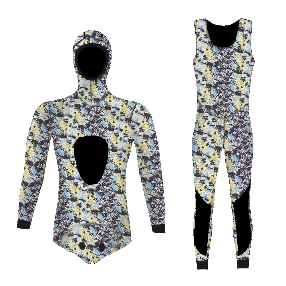 Terno com capuz de mergulho em neoprene para homens, capuz quente para surfe, zíper frontal, mergulho, pesca submarina, 3mm, 5mm, inverno, 2022 - Imagem 6