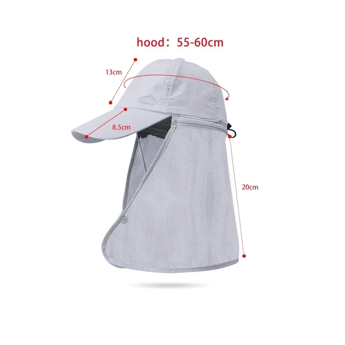 Homens verão pesca proteção solar boné de beisebol secagem rápida à prova dwaterproof água destacável boné de sol xale feminino ao ar livre bicicleta viseira nasi - Imagem 6