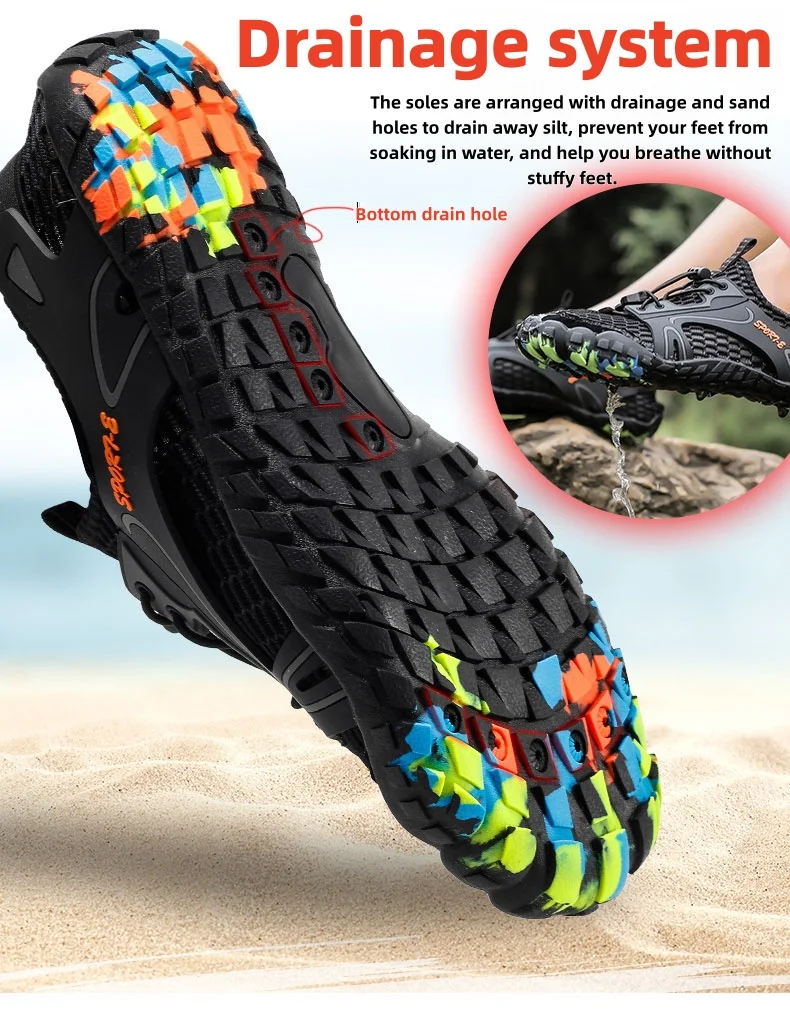 Sapatos de Wading Masculinos Antiderrapantes, de Secagem Rápida, Resistentes ao Desgaste, Sapatos Elásticos para Uso Descalço, para Piscina, Yoga, Camping, Viagens, Esportes Aquáticos - Imagem 5