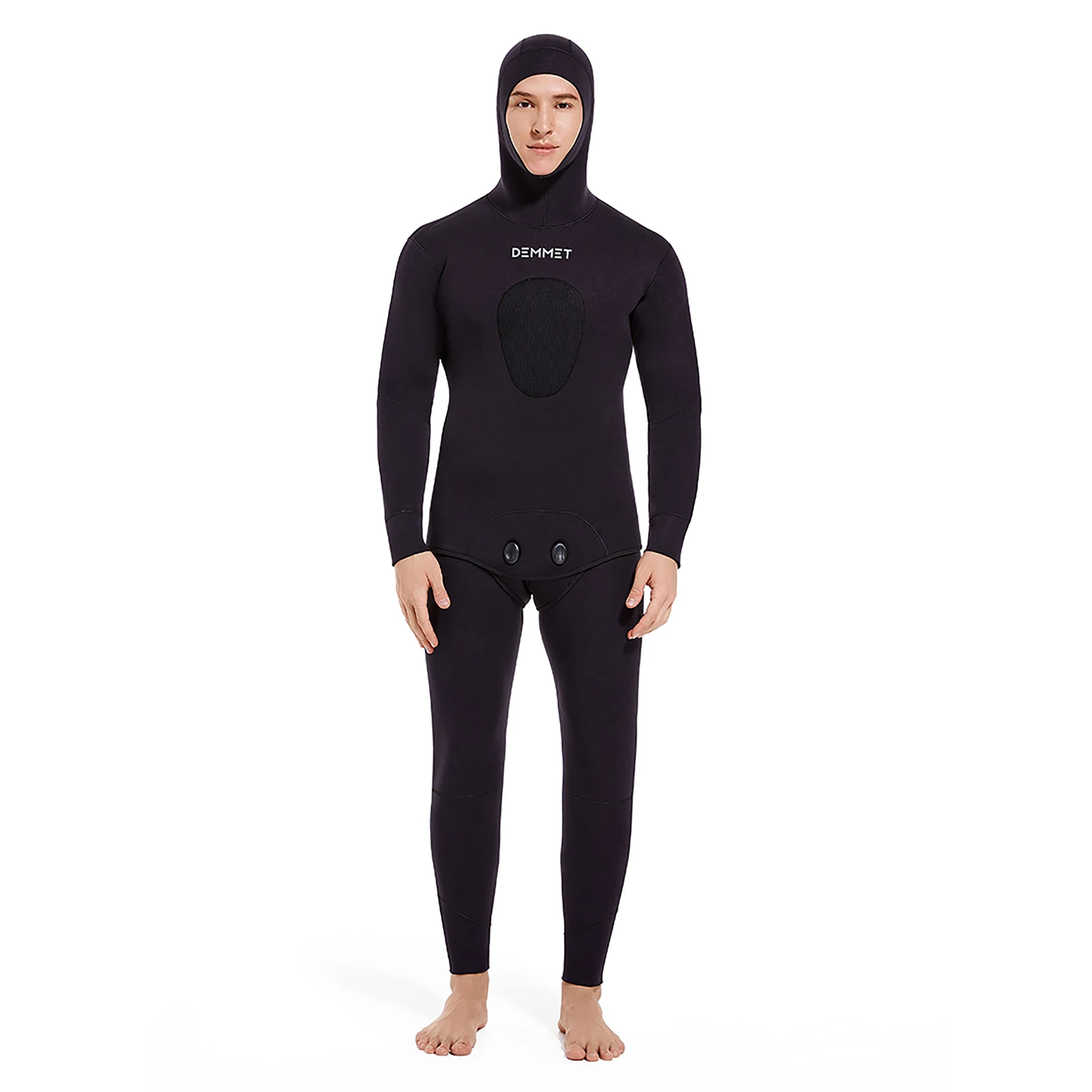 DEMMET Capuz Camuflagem 3MM Duas Peças Neoprene Wetsuit Para Mergulho Natação Caça Subaquática Wetsuit Mantém Quente E Frio - Imagem 11
