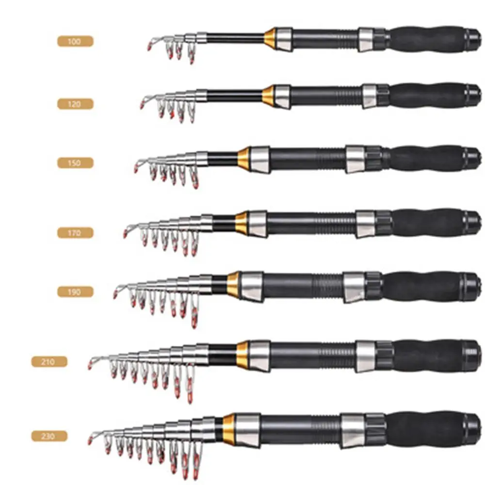 Vara de Pesca Telescópica Retrátil de Fibra de Carbono Tipo Caneta, 1.0m, 1.2m, 1.5m, 1.7m, 1.9m, 2.1m, 2.3 Metros - Imagem 5
