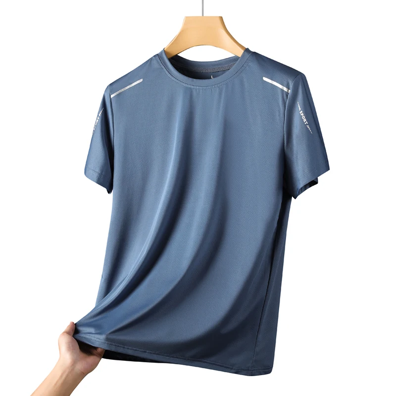 CHRLCK Men's Running Quick Drying T-shirts Breathable Hiking Fishing Tees Soft Elasticity Outdoor Sports Short Shirt Summer - Imagem 2