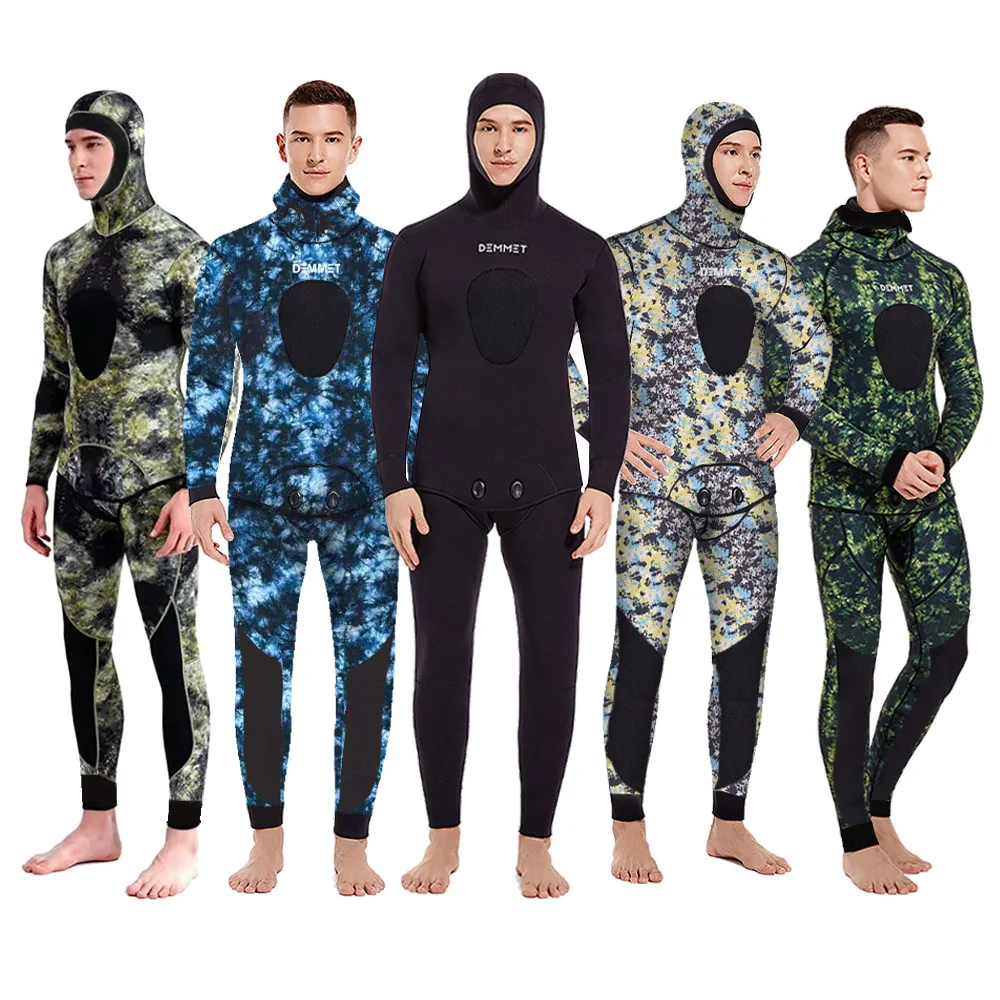 Terno com capuz de mergulho em neoprene para homens, capuz quente para surfe, zíper frontal, mergulho, pesca submarina, 3mm, 5mm, inverno, 2022 - Imagem 2