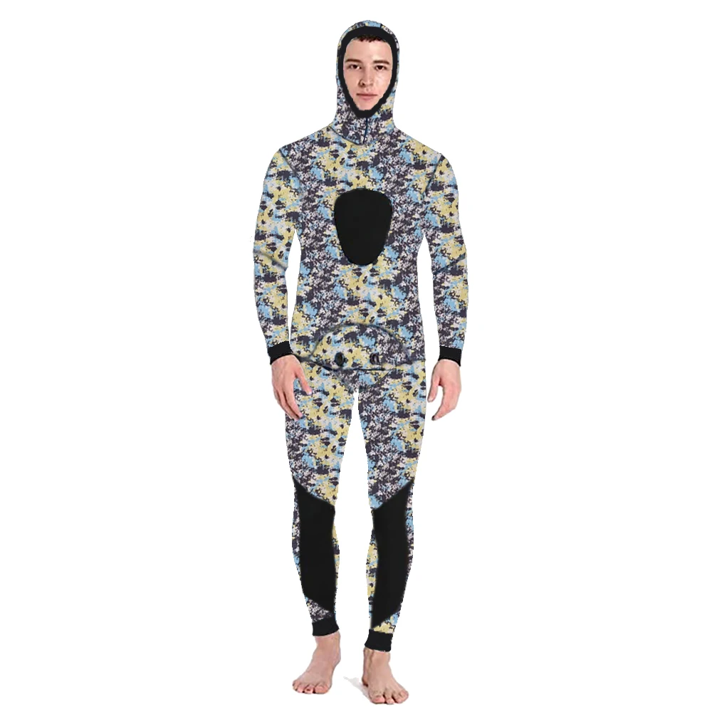 DEMMET Capuz Camuflagem 3MM Duas Peças Neoprene Wetsuit Para Mergulho Natação Caça Subaquática Wetsuit Mantém Quente E Frio - Imagem 8
