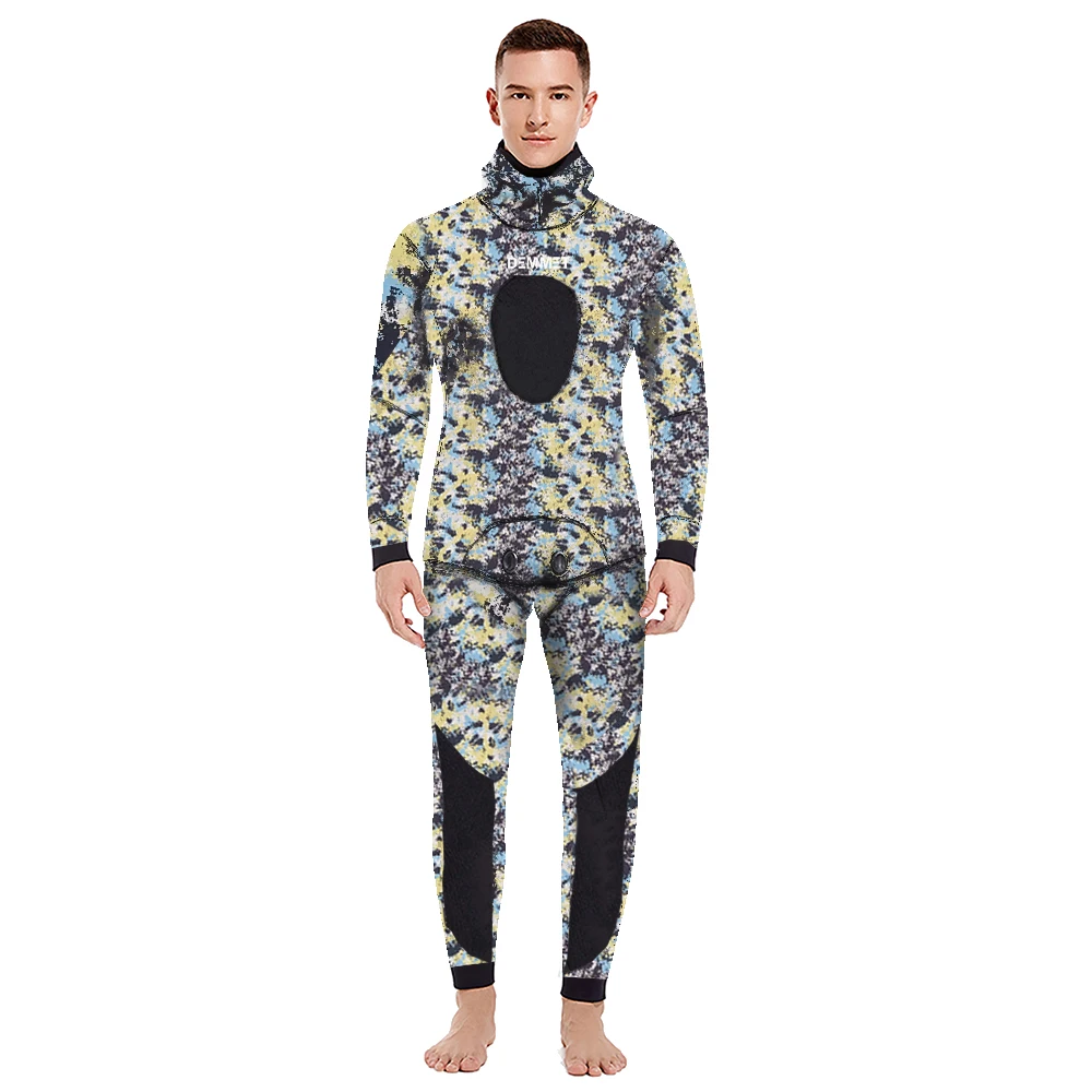 Terno com capuz de mergulho em neoprene para homens, capuz quente para surfe, zíper frontal, mergulho, pesca submarina, 3mm, 5mm, inverno, 2022 - Imagem 10