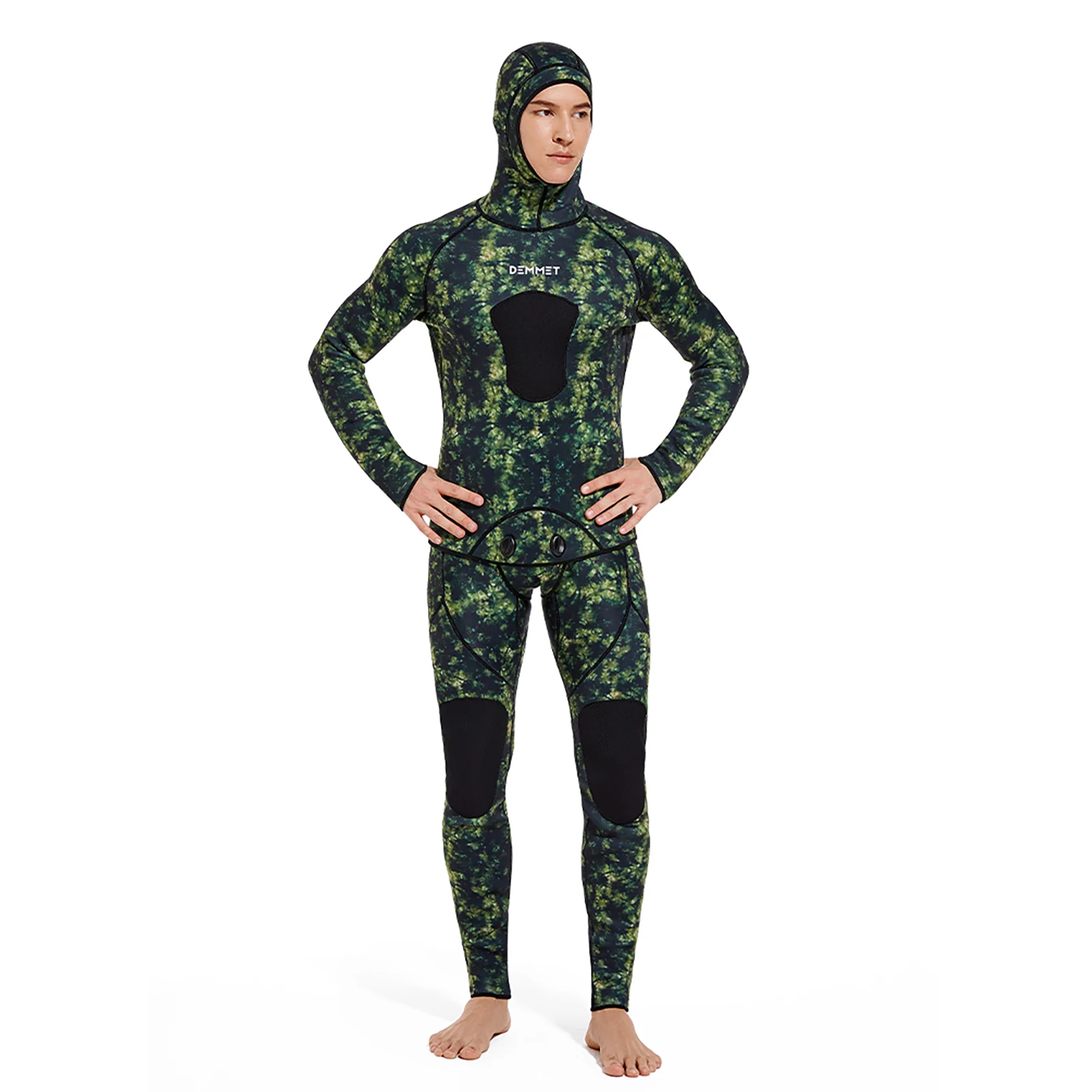 Terno com capuz de mergulho em neoprene para homens, capuz quente para surfe, zíper frontal, mergulho, pesca submarina, 3mm, 5mm, inverno, 2022