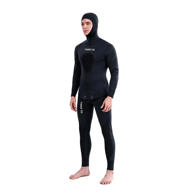 2024 Neoprene Scuba Diving wetsuit1.5/ 3MM Winter Warm Men Hood Surfing Front Zipper Snorkeling Spearfishing Hooded Diving Suit - Imagem 3