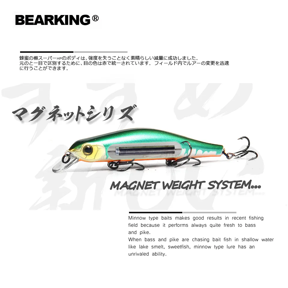 Z110 BEARKING 11cm 17g Iscas de Pesca Rígidas SP com Sistema Magnético, Iscas de Qualidade Minnow, Wobblers, Acessórios de Pesca - Imagem 5