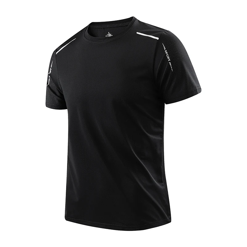 CHRLCK Men's Running Quick Drying T-shirts Breathable Hiking Fishing Tees Soft Elasticity Outdoor Sports Short Shirt Summer - Imagem 8