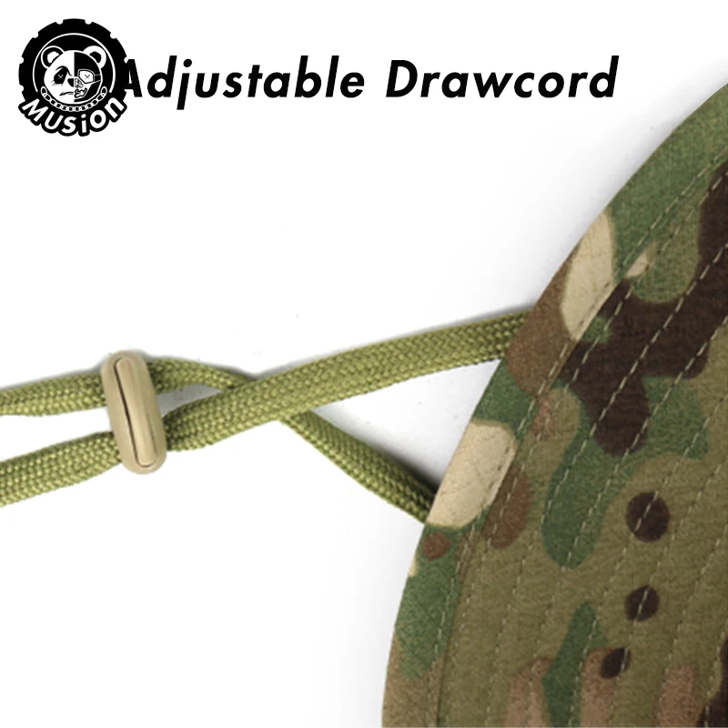Musion camuflagem chapéu de aba larga balaclava conjunto masculino ao ar livre guarda-sol boonie boné pescador chapéu de pesca chapéu de proteção solar - Imagem 4