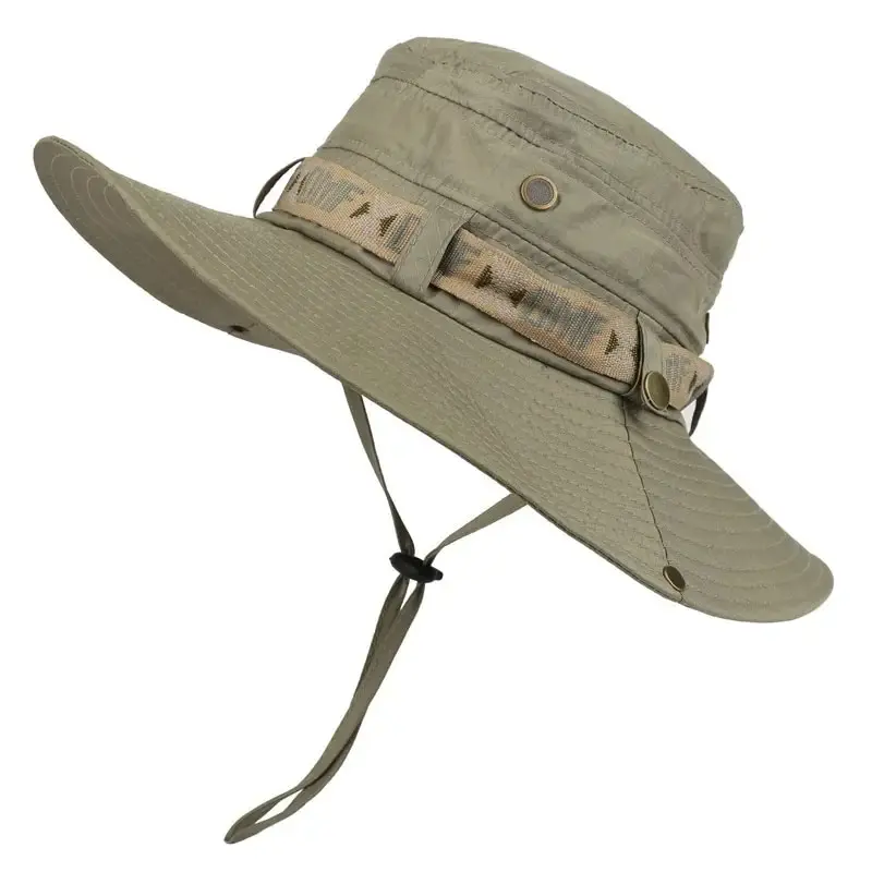chapéu de Balde Masculino Verão, Proteção UV UPF 50+, Aba Larga, Estilo Panamá Pescador Safari, Leve Malha Respirável, Ideal Praia Pesca Caminhadas