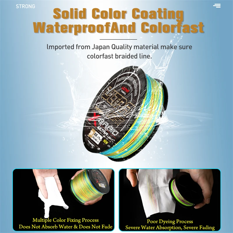 Linha Multifilamento ZUKIBO Ultra Light — 8 Fios, Qualidade Japonesa, Resistente à Cor, Suave, Água Doce e Salgada. - Imagem 5