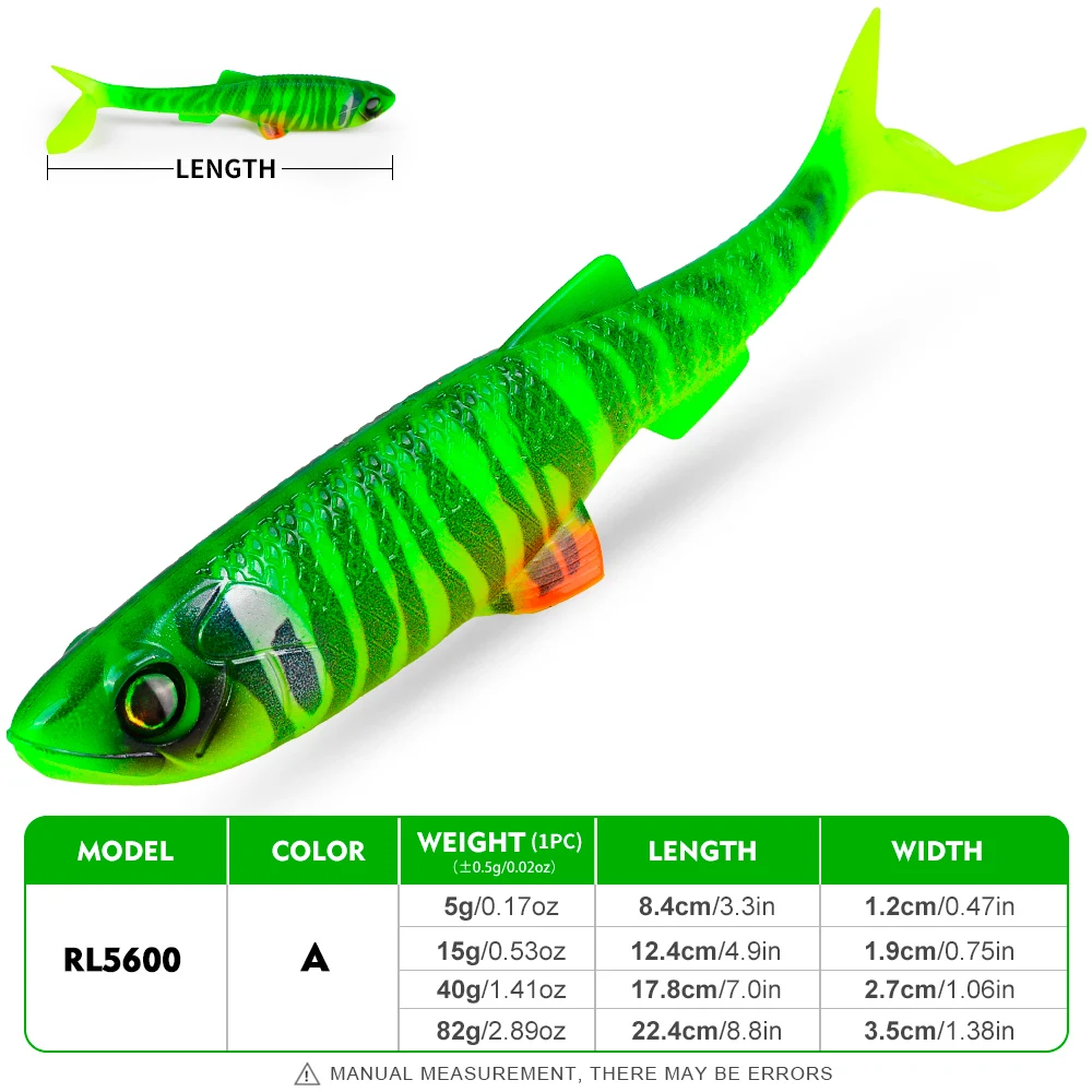 Isca Artificial Sunlure 2/5/8 Peças com Cauda em T, Olhos 3D Realistas, Isca de Silicone para Pesca de Robalo e Água Salgada - Imagem 12