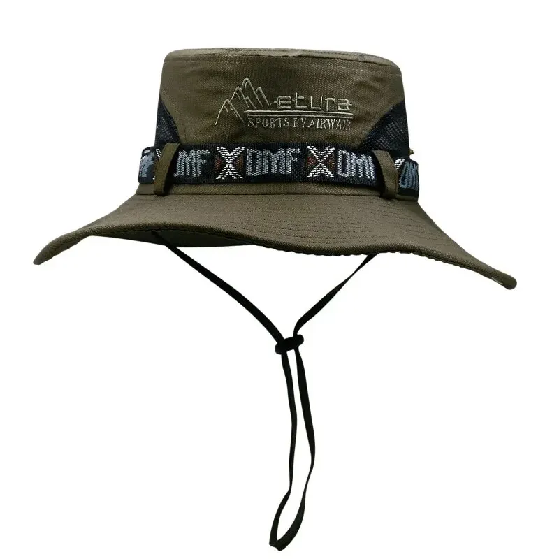 chapéu de Balde Masculino Verão, Proteção UV UPF 50+, Aba Larga, Estilo Panamá Pescador Safari, Leve Malha Respirável, Ideal Praia Pesca Caminhadas - Imagem 8