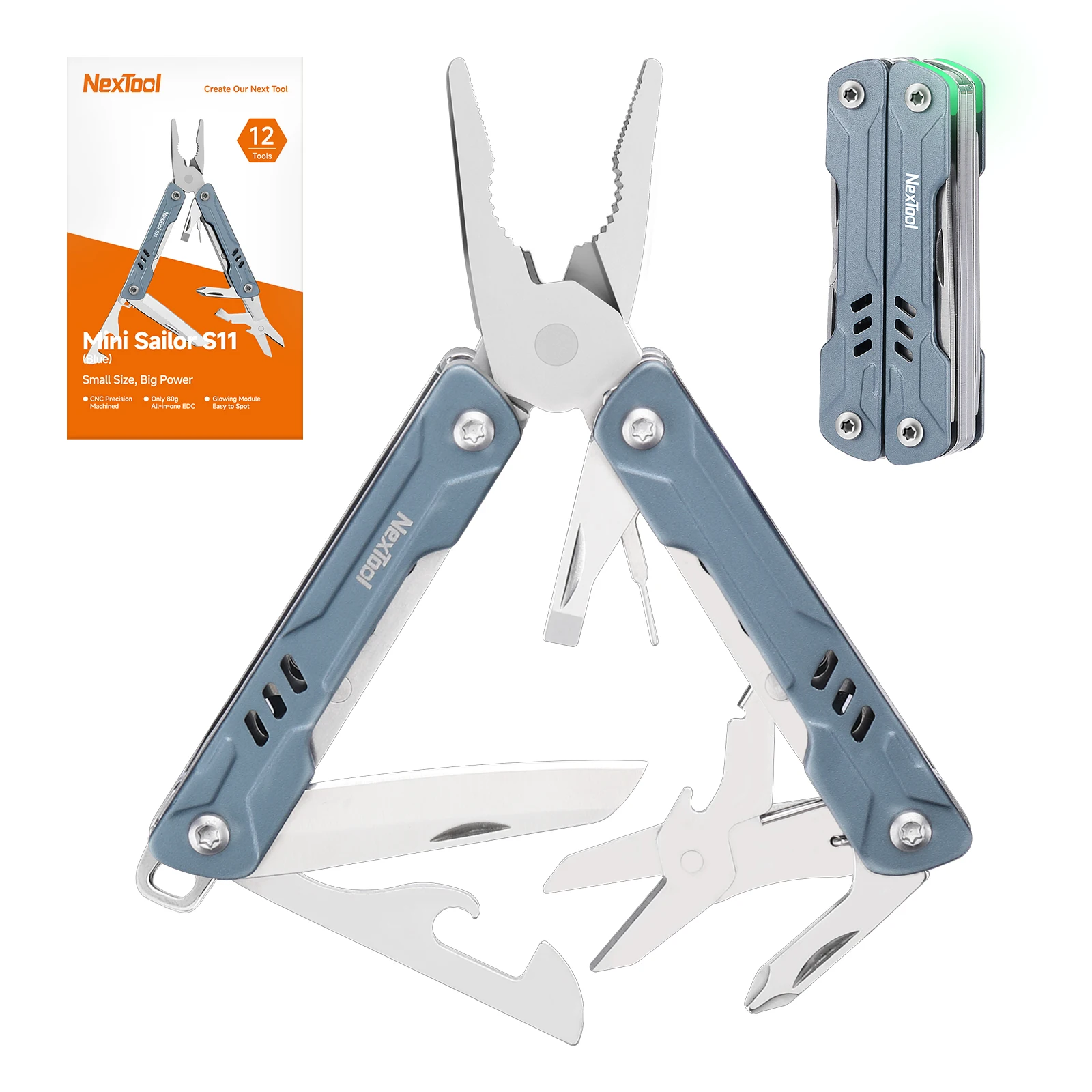 Alicate Multifuncional NexTool Mini Sailor S11 12 em 1, Canivete de Bolso, Tesoura, Chave de Fenda, Ferramentas Manuais Compactas e Portáteis EDC - Imagem 5