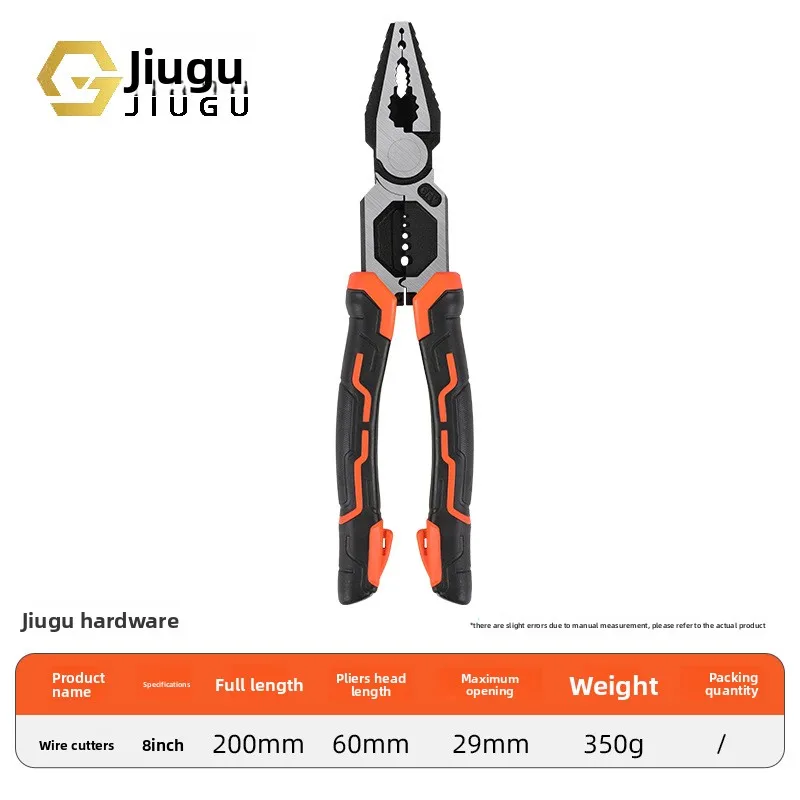 Alicate multifuncional de 8 polegadas/6 polegadas, com ponta em forma de tigre/ponta fina/ponta angulada, de alta dureza, com mandíbula grossa, fabricado em aço carbono de alta qualidade, ferramenta manual para uso doméstico. - Imagem 9