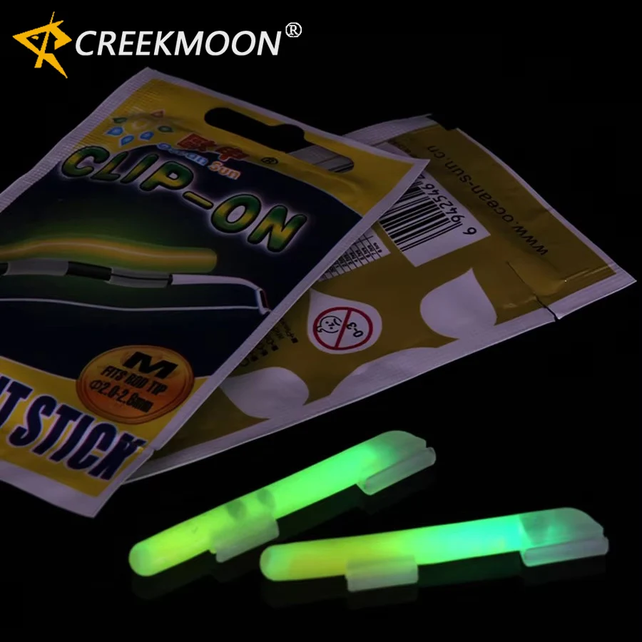 Clipe! 10 unidades (5 sacos) Bastões luminosos para pesca noturna SS-XL, que brilham no escuro, bastões químicos verdes que emitem luz, para iluminar a vara de pesca.