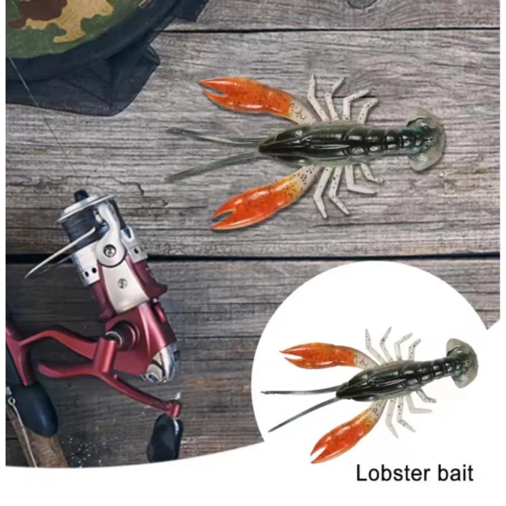 1 unidade de isca artificial de lagostim, 7 cm, 12 g, isca de pesca com anzol de chumbo, imitação de camarão, isca artificial para peixes. - Imagem 4