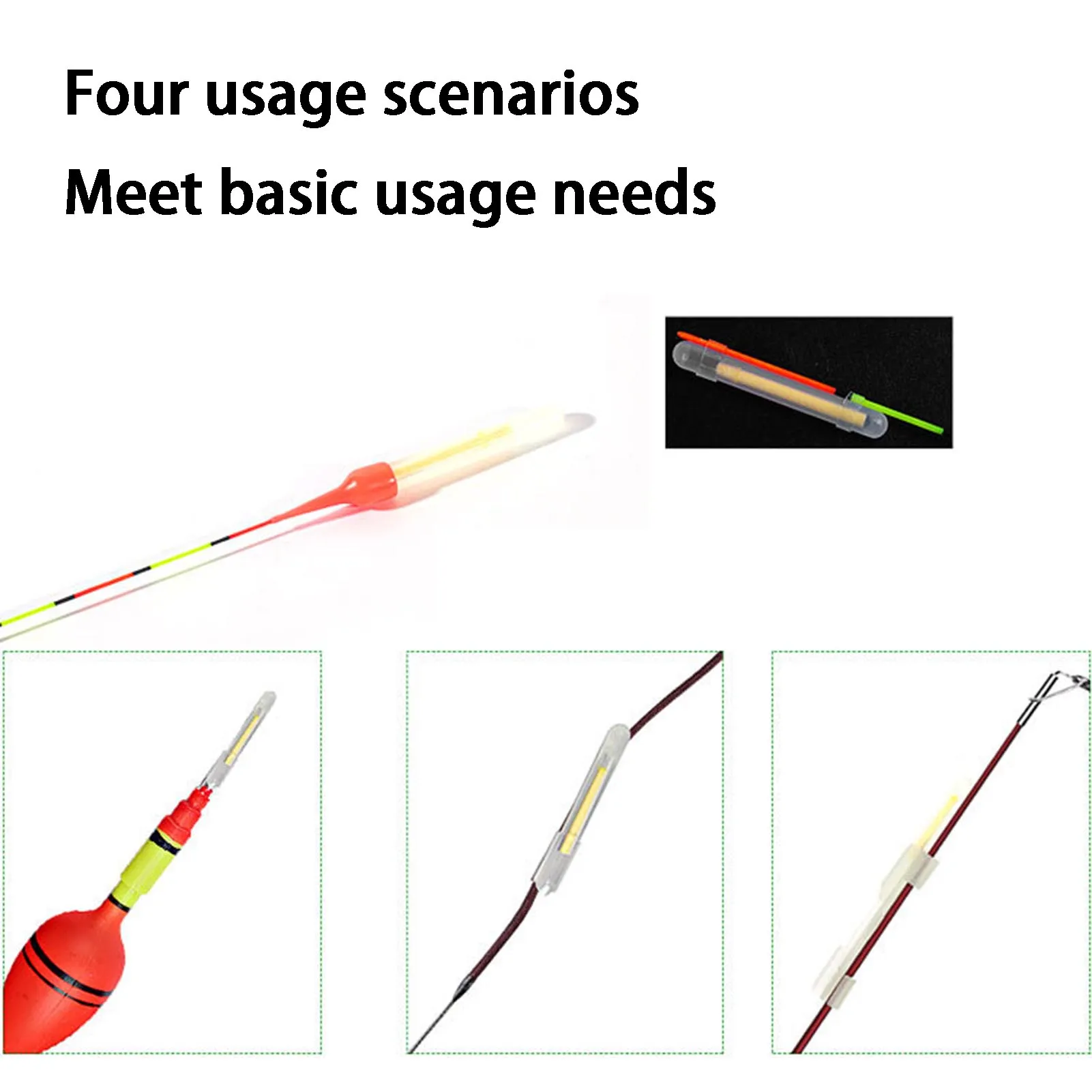 Vareta Luminosa Fluorescente para Pesca Noturna, 2.2–4.5mm, Brilho no Escuro, Acessório para Bóia e Ponta de Vara, Pacote com 20 Unidades - Imagem 3