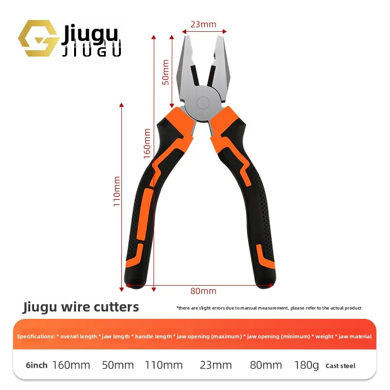 Alicate multifuncional de 8 polegadas/6 polegadas, com ponta em forma de tigre/ponta fina/ponta angulada, de alta dureza, com mandíbula grossa, fabricado em aço carbono de alta qualidade, ferramenta manual para uso doméstico. - Imagem 8