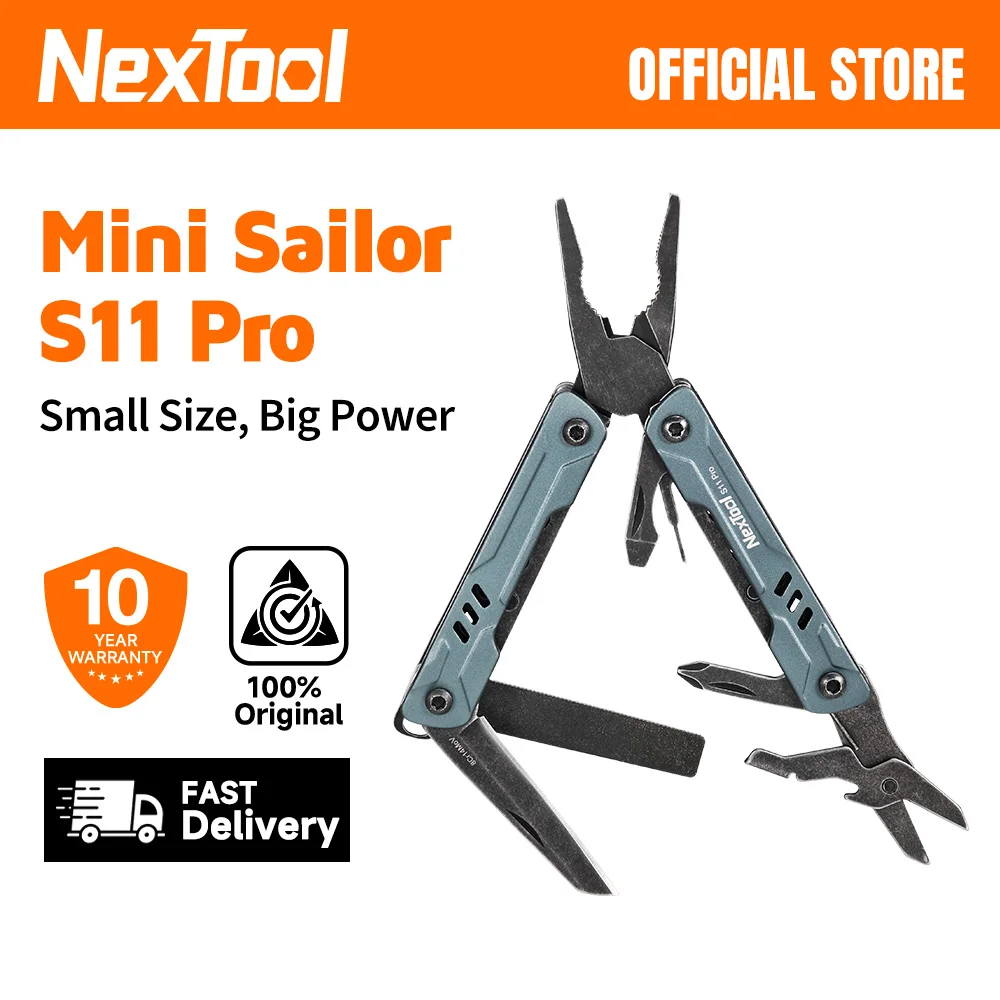 Alicate Multifuncional NexTool Mini Sailor S11 12 em 1, Canivete de Bolso, Tesoura, Chave de Fenda, Ferramentas Manuais Compactas e Portáteis EDC - Imagem 3