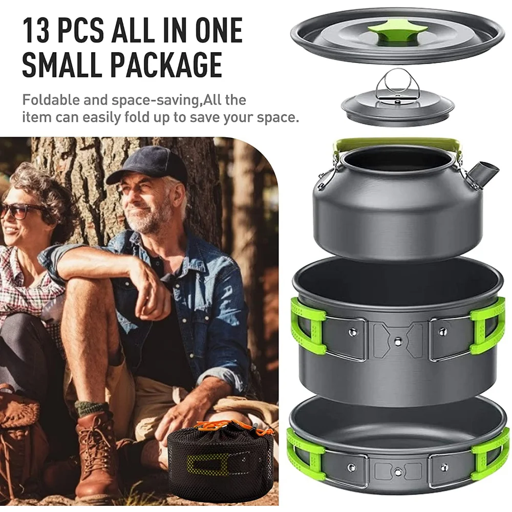Conjunto Utensílios Cozinha ZCTYHPGACN, Liga de Alumínio, Apto para Alimentos, Leve e Resistente, para Acampamento e Uso Geral. - Imagem 2