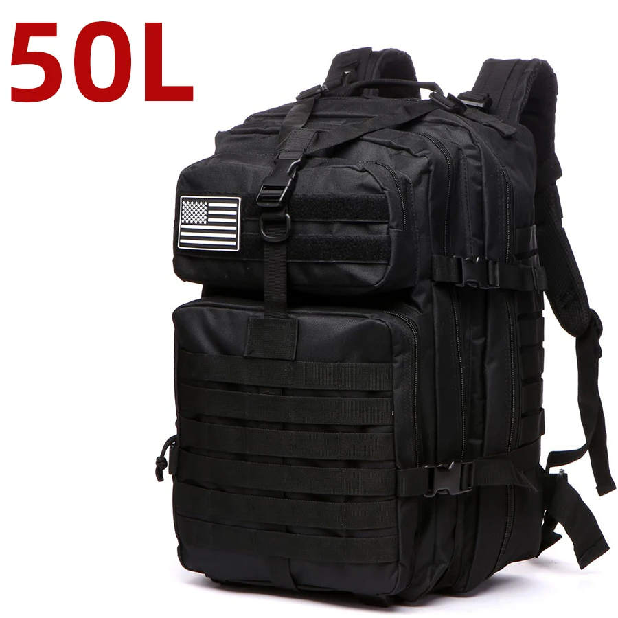 Mochila Multiuso 25L e 50L, Náilon Impermeável Resistente, Tática para Esportes, Camping, Pesca e Caminhadas na Natureza - Imagem 15