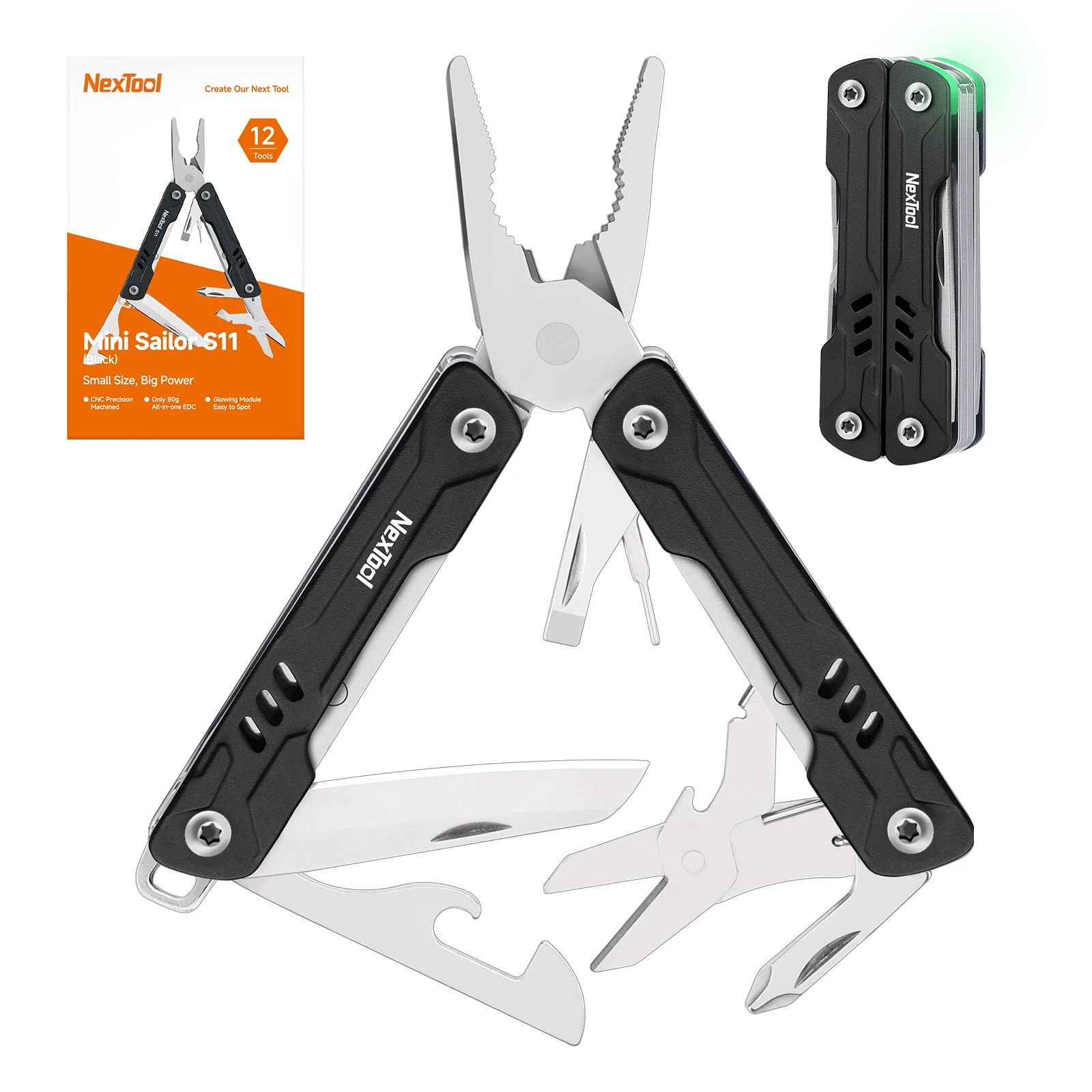 Alicate Multifuncional NexTool Mini Sailor S11 12 em 1, Canivete de Bolso, Tesoura, Chave de Fenda, Ferramentas Manuais Compactas e Portáteis EDC - Imagem 4