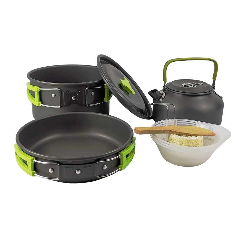Conjunto Utensílios Cozinha ZCTYHPGACN, Liga de Alumínio, Apto para Alimentos, Leve e Resistente, para Acampamento e Uso Geral.
