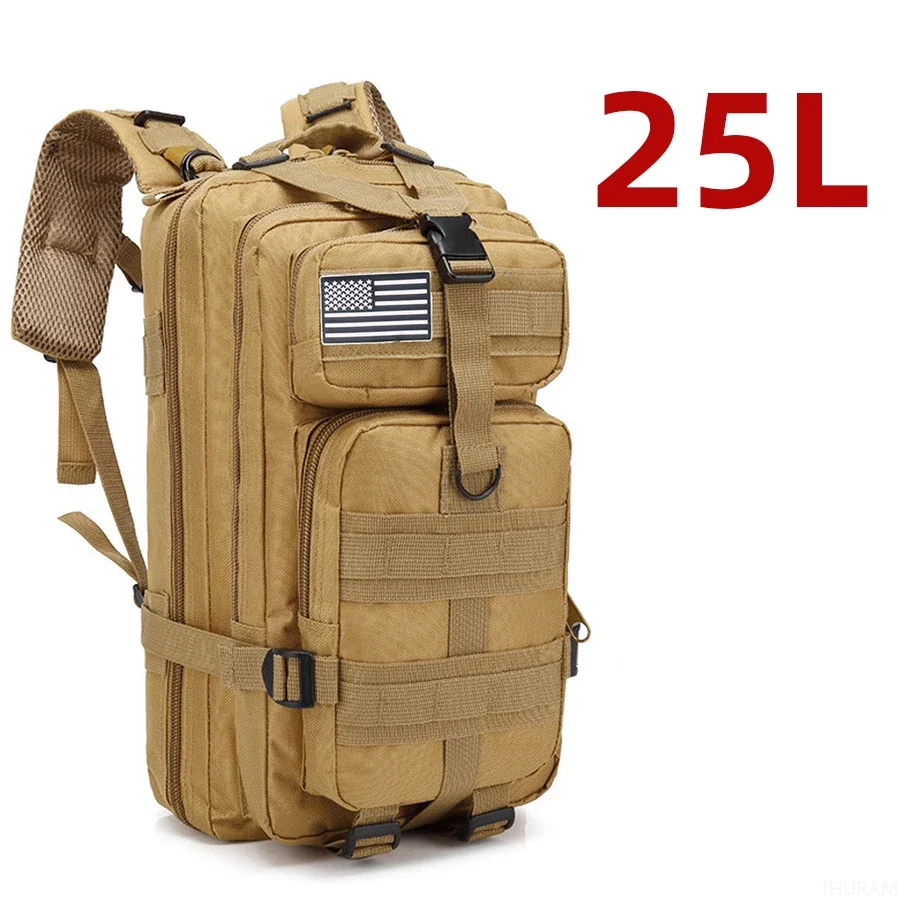 Mochila Multiuso 25L e 50L, Náilon Impermeável Resistente, Tática para Esportes, Camping, Pesca e Caminhadas na Natureza - Imagem 21