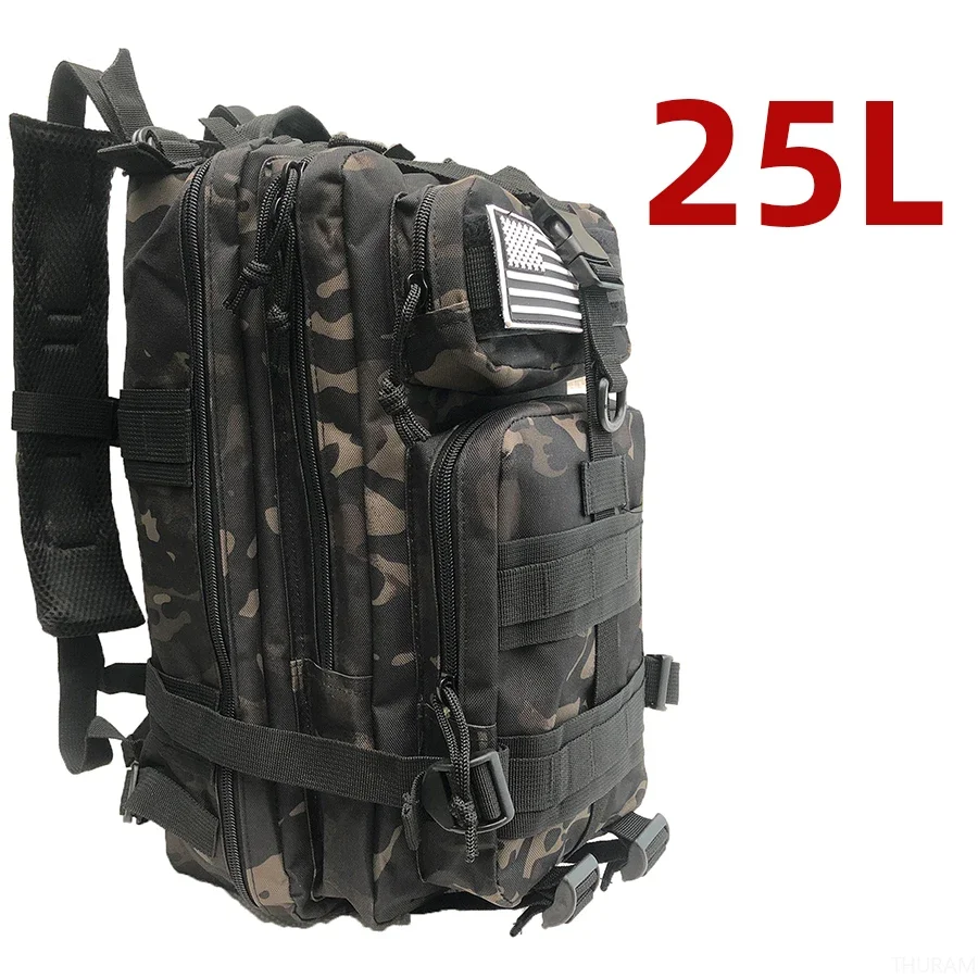 Mochila Multiuso 25L e 50L, Náilon Impermeável Resistente, Tática para Esportes, Camping, Pesca e Caminhadas na Natureza - Imagem 19