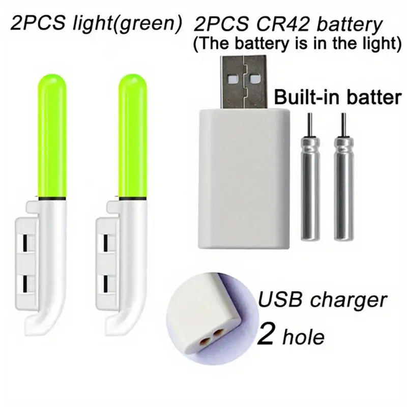 Luz LED Removível para colocar em vara de pesca flutuante luminosa, Bateria CR425 3,6V, Recarga USB, À Prova d'Água, para Pesca Noturna - Imagem 9