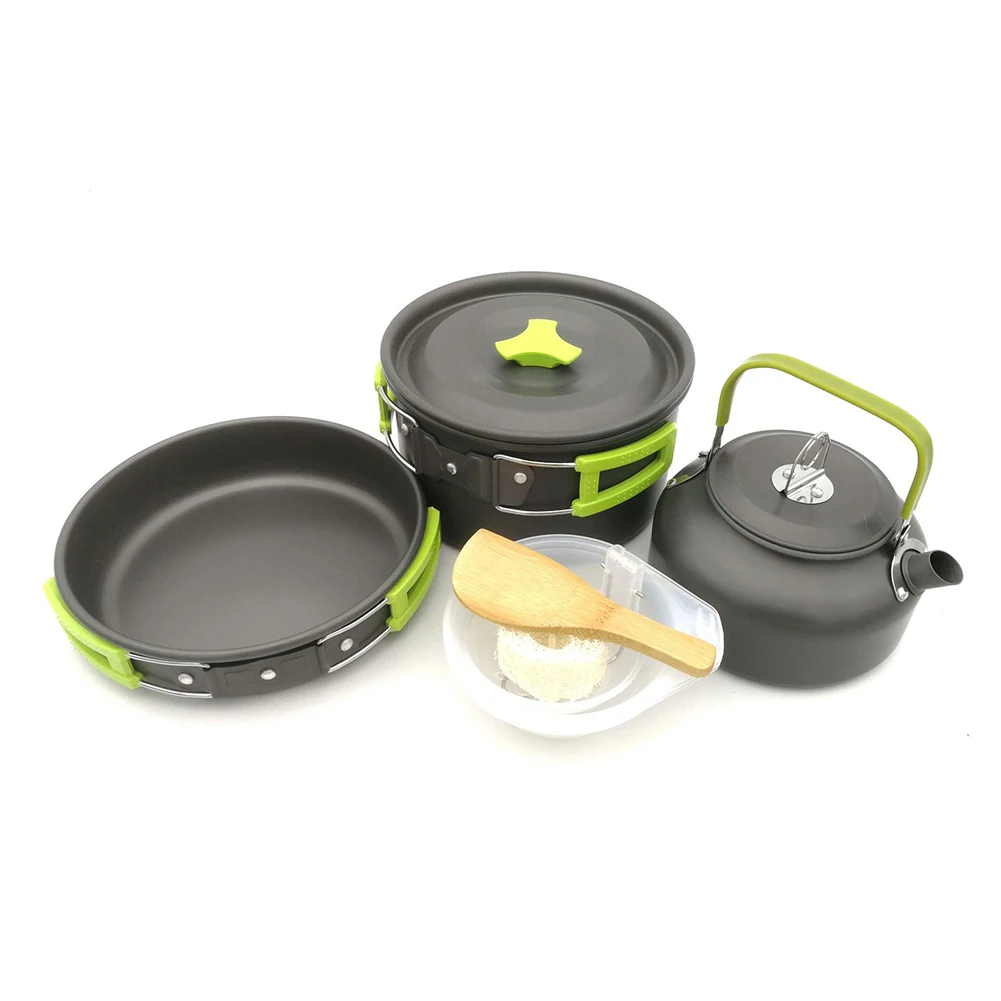 Kit De Panelas De Acampamento Leve Dobrável, Chaleira, Panela, Utensílios Portáteis, Louça De Piquenique De Alumínio, Churrasco, Caminhadas, Viagem - Imagem 8