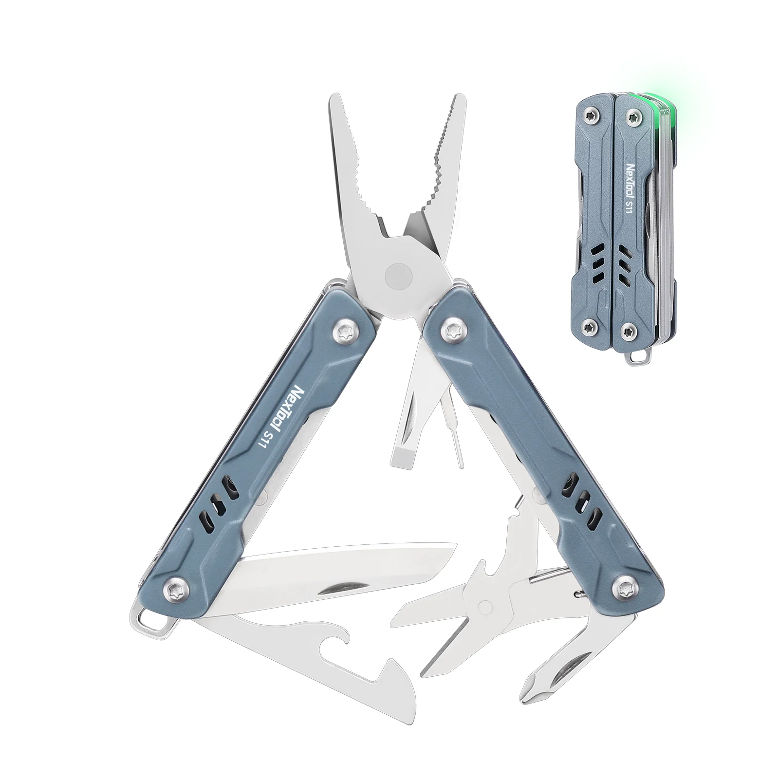 Alicate Multifuncional NexTool Mini Sailor S11 12 em 1, Canivete de Bolso, Tesoura, Chave de Fenda, Ferramentas Manuais Compactas e Portáteis EDC