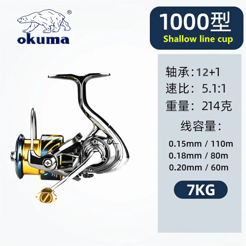 Molinete Okuma Todo em Metal, 12+1 Rolamentos, Drag 15kg, Anti-Água, Mar e Água Doce, Tamanhos 1000 a 5000 - Imagem 16