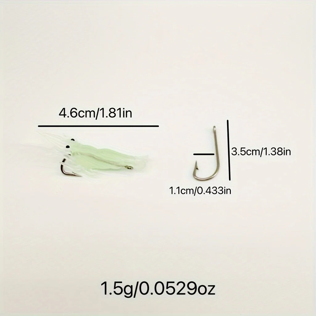 16 Iscas de Pesca Luminosas em Formato de Camarão, Iscas Artificiais de Silicone que Brilham no Escuro com Anzóis, Equipamento para Água Doce e Salgada - Imagem 3