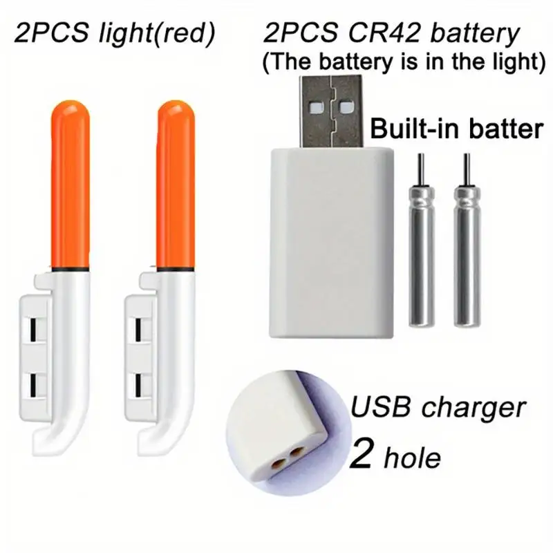 Luz LED Removível para colocar em vara de pesca flutuante luminosa, Bateria CR425 3,6V, Recarga USB, À Prova d'Água, para Pesca Noturna - Imagem 7