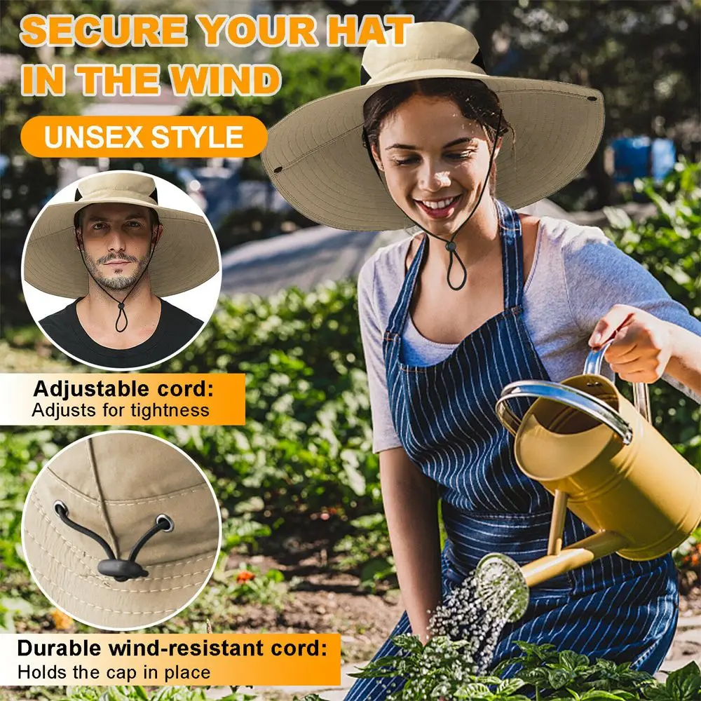 Chapéu de Verão Unissex — Boonie e Balde, Aba Larga, Proteção UV, Respirável, Confortável, para Pesca, Praia e Atividades ao Ar Livre - Imagem 4