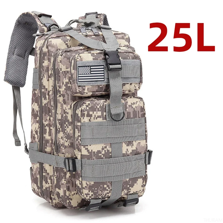 Mochila Multiuso 25L e 50L, Náilon Impermeável Resistente, Tática para Esportes, Camping, Pesca e Caminhadas na Natureza - Imagem 23