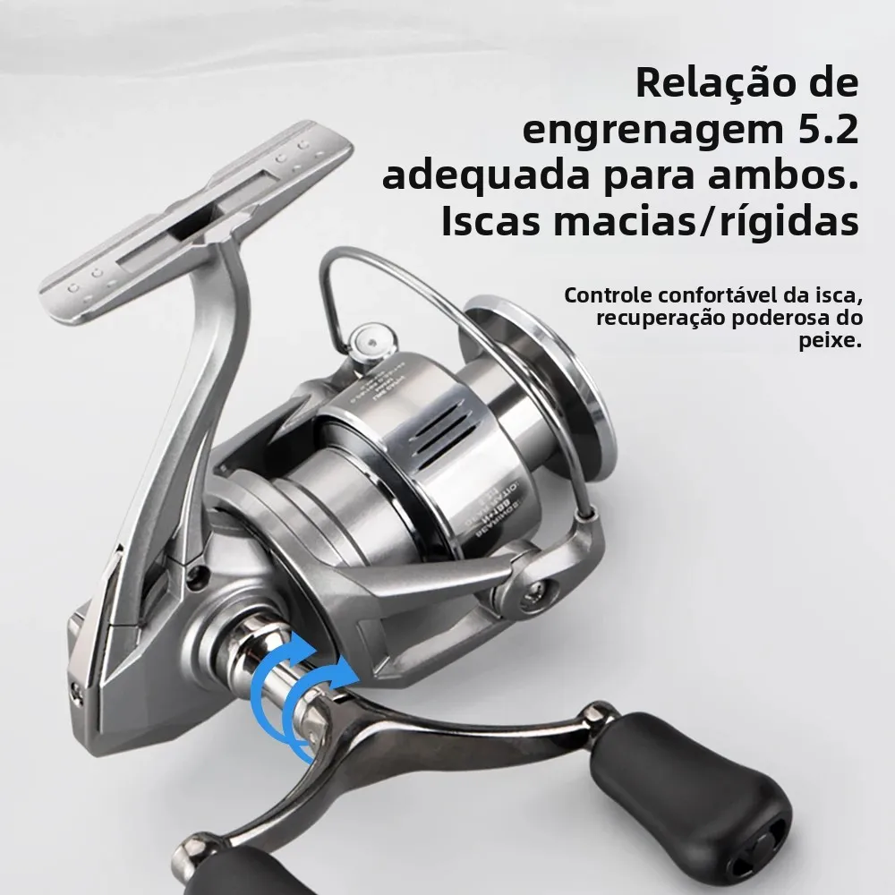Carretilha de Pesca Huidiao Stella 2000-7000 4+1BB 16KG de Arrasto Máximo Zero Play com Manivela Dupla para Água Doce e Salgada - Imagem 2