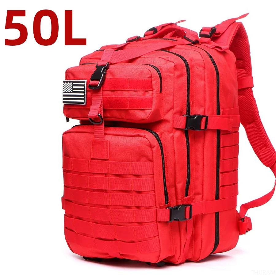 Mochila Multiuso 25L e 50L, Náilon Impermeável Resistente, Tática para Esportes, Camping, Pesca e Caminhadas na Natureza - Imagem 13
