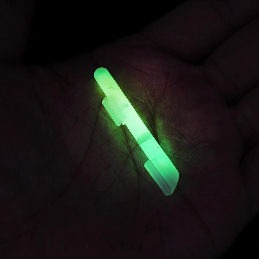 Clipe! 10 unidades (5 sacos) Bastões luminosos para pesca noturna SS-XL, que brilham no escuro, bastões químicos verdes que emitem luz, para iluminar a vara de pesca. - Imagem 2
