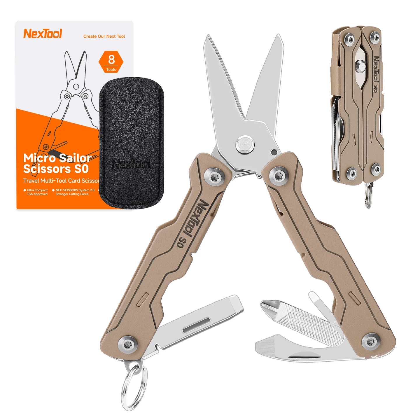 Alicate Multifuncional NexTool Mini Sailor S11 12 em 1, Canivete de Bolso, Tesoura, Chave de Fenda, Ferramentas Manuais Compactas e Portáteis EDC - Imagem 7