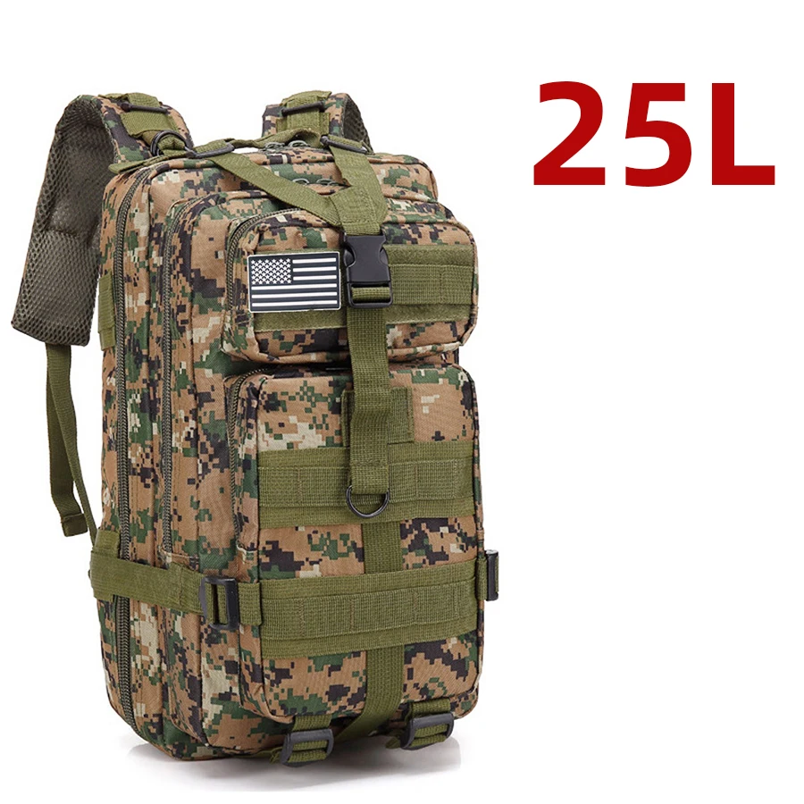 Mochila Multiuso 25L e 50L, Náilon Impermeável Resistente, Tática para Esportes, Camping, Pesca e Caminhadas na Natureza - Imagem 22