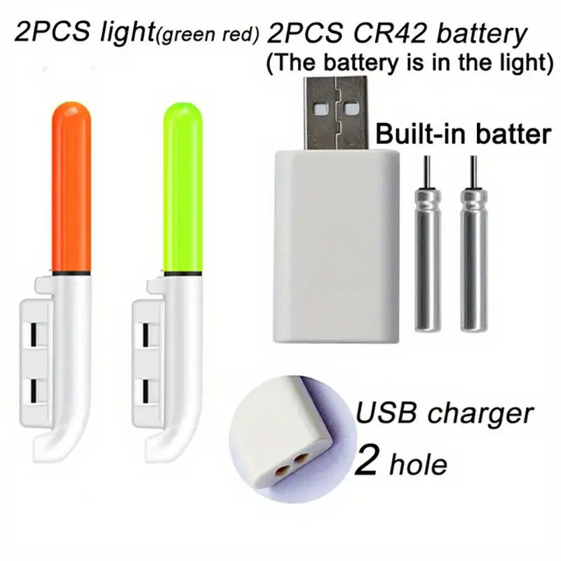 Luz LED Removível para colocar em vara de pesca flutuante luminosa, Bateria CR425 3,6V, Recarga USB, À Prova d'Água, para Pesca Noturna - Imagem 10