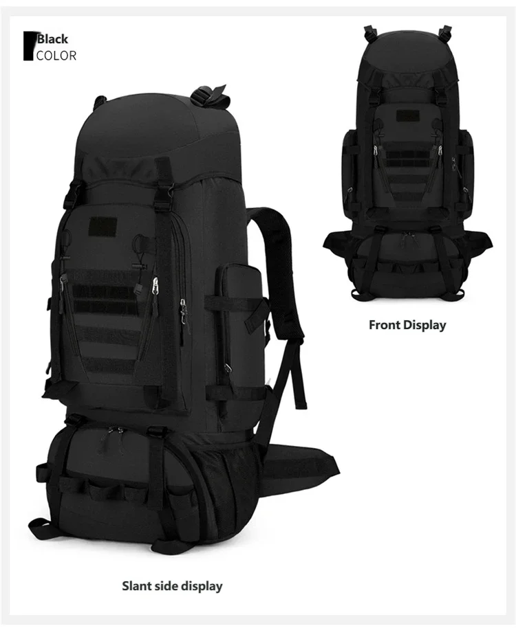 Mochila Tática 90L/100L, Sistema de Fixação Modular, Náilon Impermeável, Antifurto, para Montanhismo e Caminhada - Imagem 6